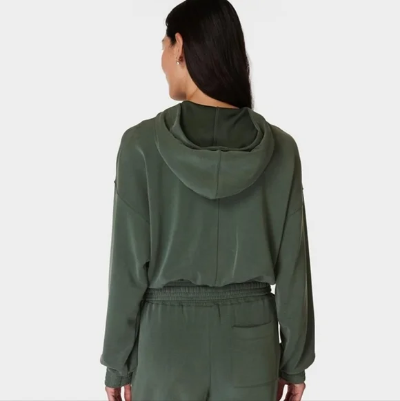 Sweaty Betty Women's Sand Wash Cloudweight Crop Hoodie Sz Small New! - Picture 4 of 6